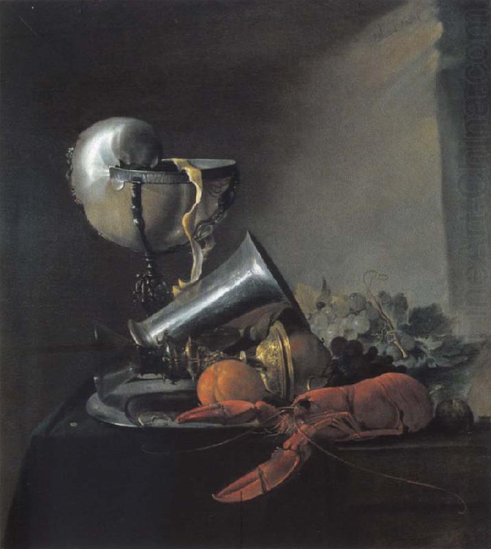 Jan Davidsz. de Heem Style life with Nautiluspokal and lobster oil painting picture